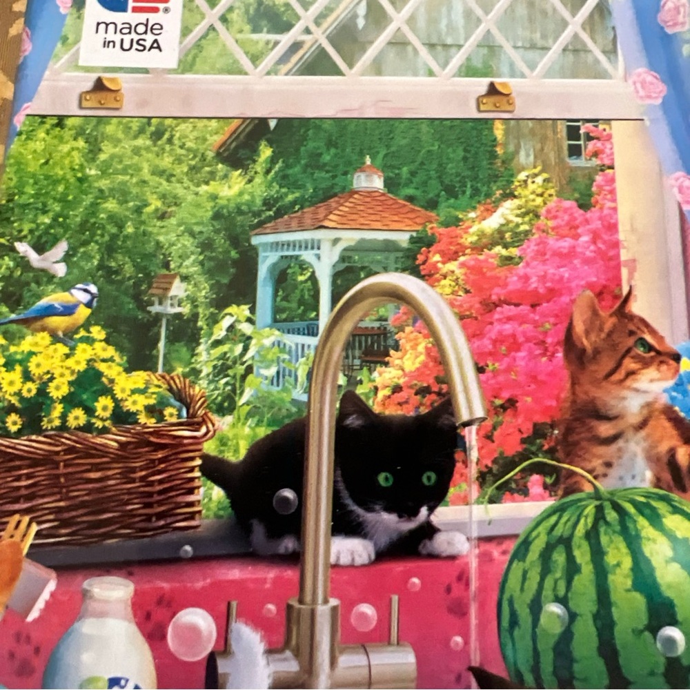 Ceaco Jigsaw Puzzle PAWS GONE WILD Playful Cats n Kitchen Kittens 550 Pc 24 x 18 - Picture 4 of 12